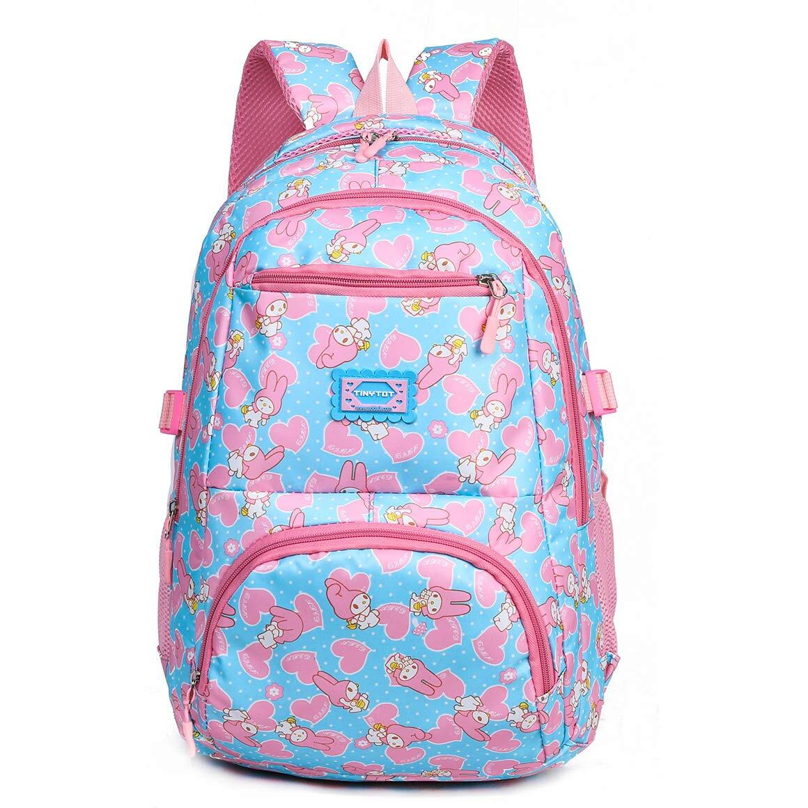Tinytot School Bag for Girl - 26L, 18 Inches, Durable & Sleek Waterproof Tuition Bag for Girls, Baby doll Print, Skyblue School Backpack, Picnic & Travel Bag, College Bag for Girls