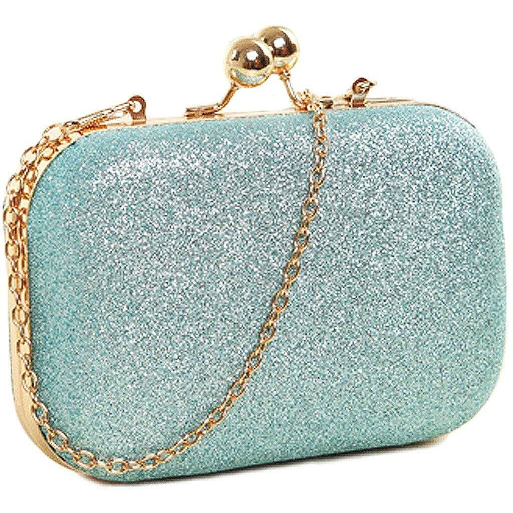 Tooba Womens Handicraft Beautiful Bling Box Clutch Bag Purse For Bridal, Casual, Wedding (Green)
