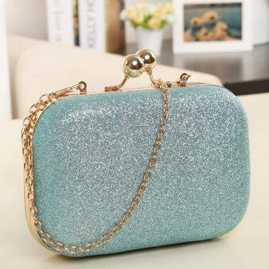 Tooba Womens Handicraft Beautiful Bling Box Clutch Bag Purse For Bridal, Casual, Wedding (Green)