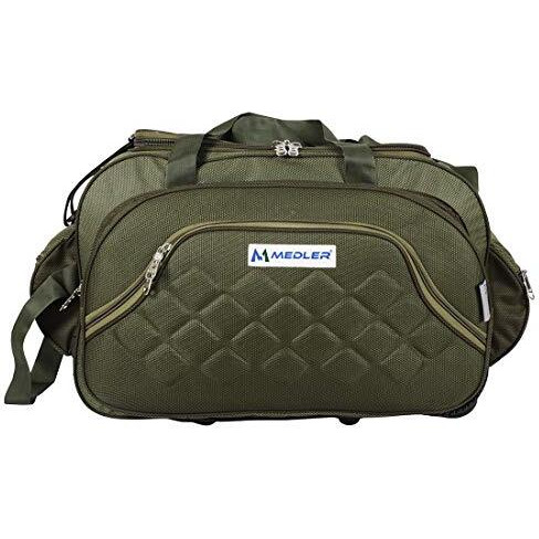 M MEDLER Duffle_PRO Nylon 55 litres Waterproof Strolley Duffle Bag- 2 Wheels - Luggage Bag - (Green)