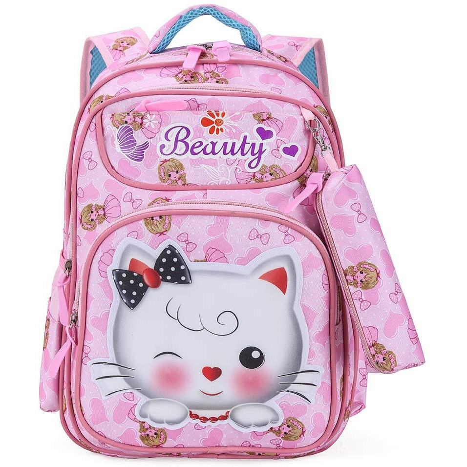 Tinytot 20 Liter, Stylish & Trendy Barbie Printed School Bag With Pencil Pouch Water Resistant High Storage School Bag College Travel Backpack Bag for Girls & Women, 2nd Standard Onwards 18 Inch