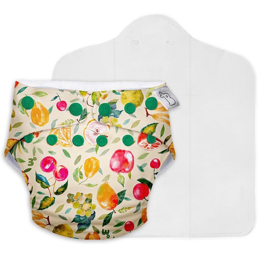 SuperBottoms UNO Freesize Cloth Diaper | Cloth diaper for babies 3M to 3Y | Washable & Reusable cloth diaper | Comes with cloth diaper insert | 1 Organic cotton Soaker (Fruit Burst)