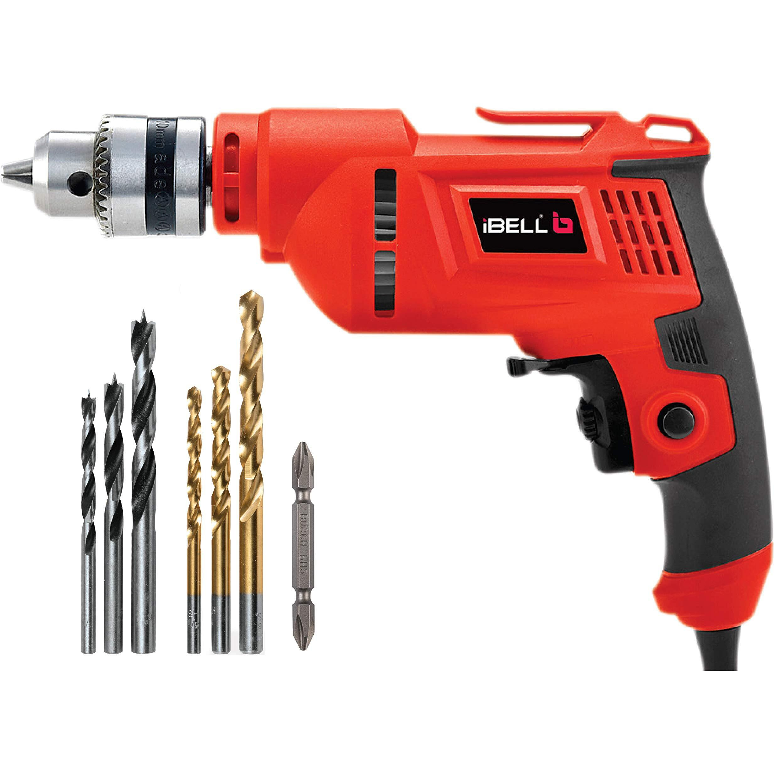 IBELL Electric Drill ED06-91, 400W, Copper Armature, 2800 RPM, Chuck 10 mm Forward/Reverse for Wood & Metal Work with Variable Speed Control