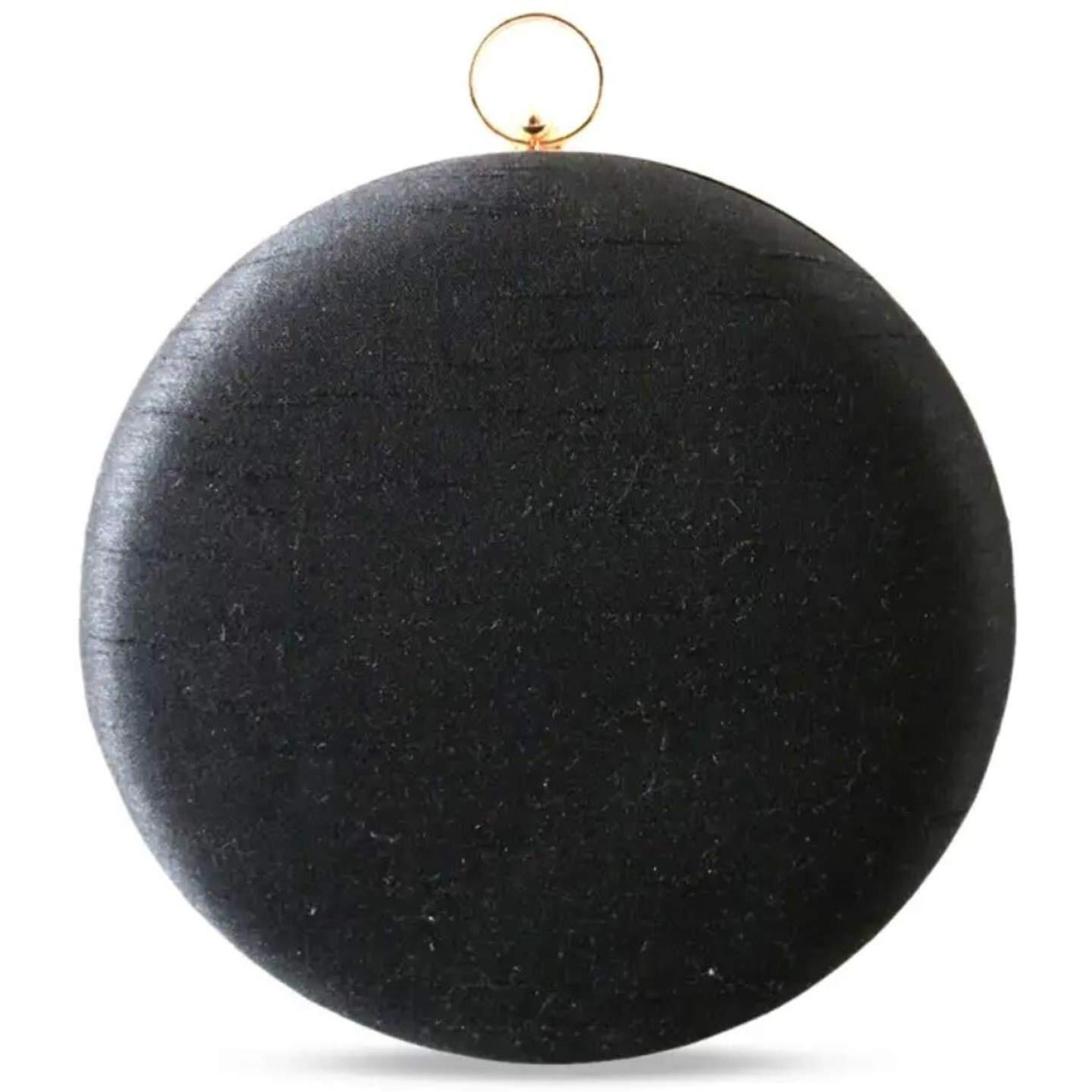 TOOBA Women Handicraft Beautiful Round Box Clutch Bag Purse for Bridal, Casual, Wedding Bag for Women & Girls (Black)