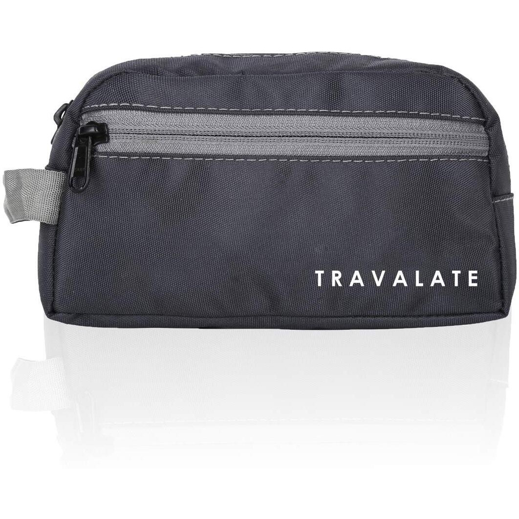TRAVALATE One Zipper 13 Cms Cosmetic Pouch (L_TR1348_Black)