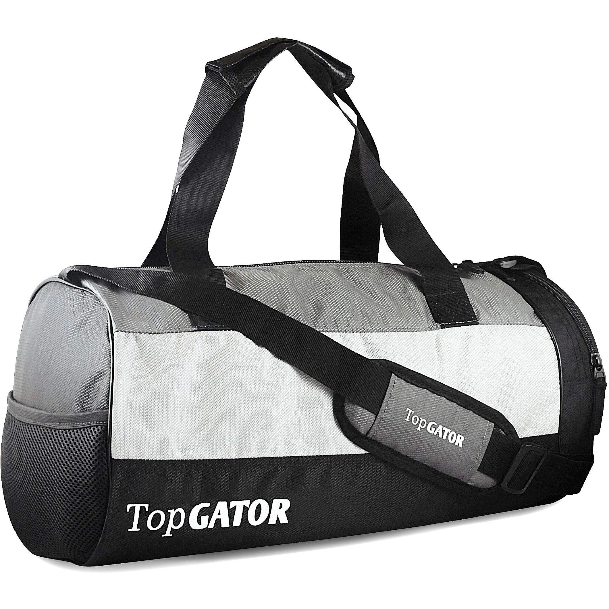 Topgator Polyester Gym Bag Sports Duffel With Shoe Compartment 34 L (Grey/Black), 25 Cm