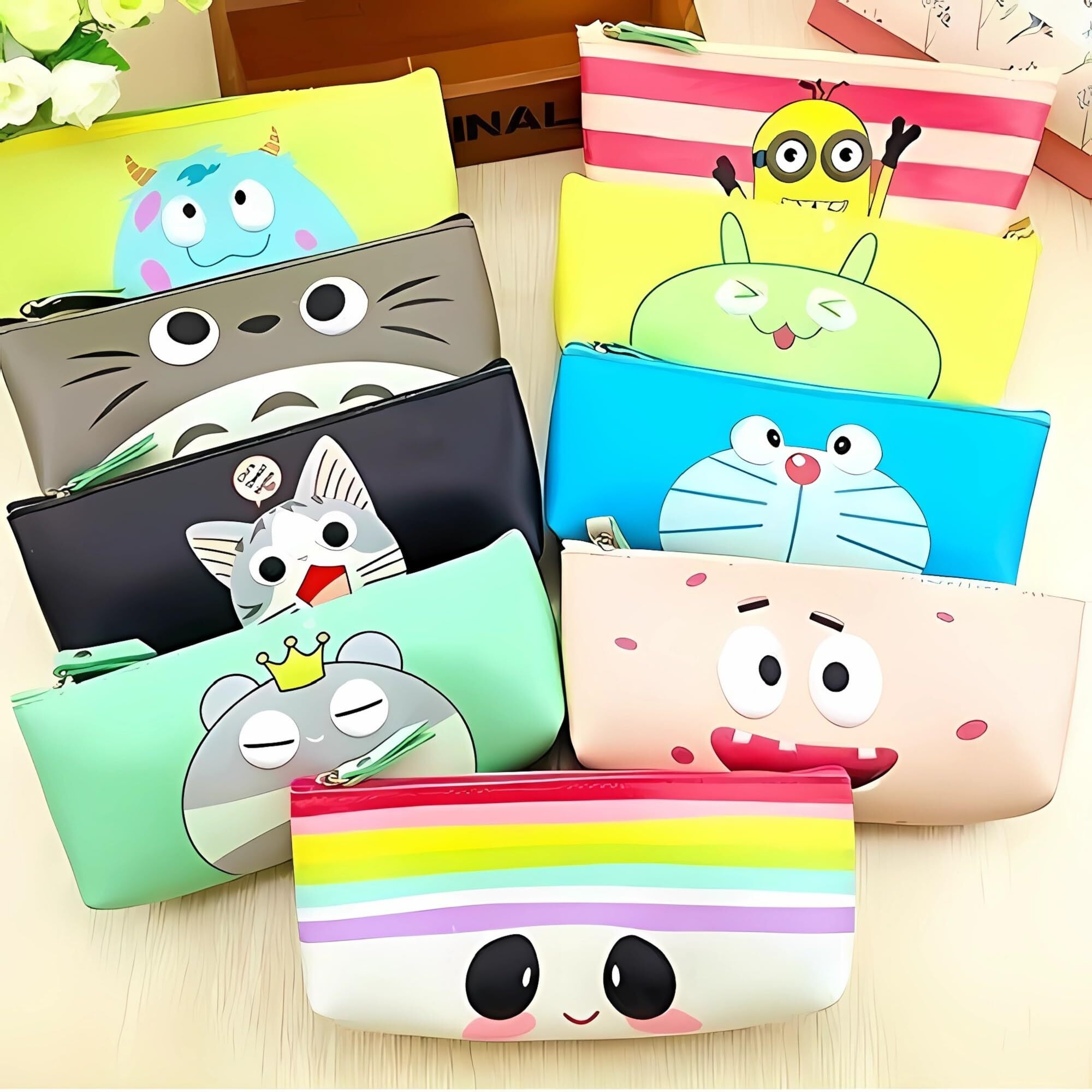 SILLYME 10 pcs Return Gifts Birthday Party for Kids - Soft Silicon School Pencil Pouch Stationary Case Box | Birthday Party Return Gift for Children - Birthday Return Gift for Kids Age 6-10 6-12