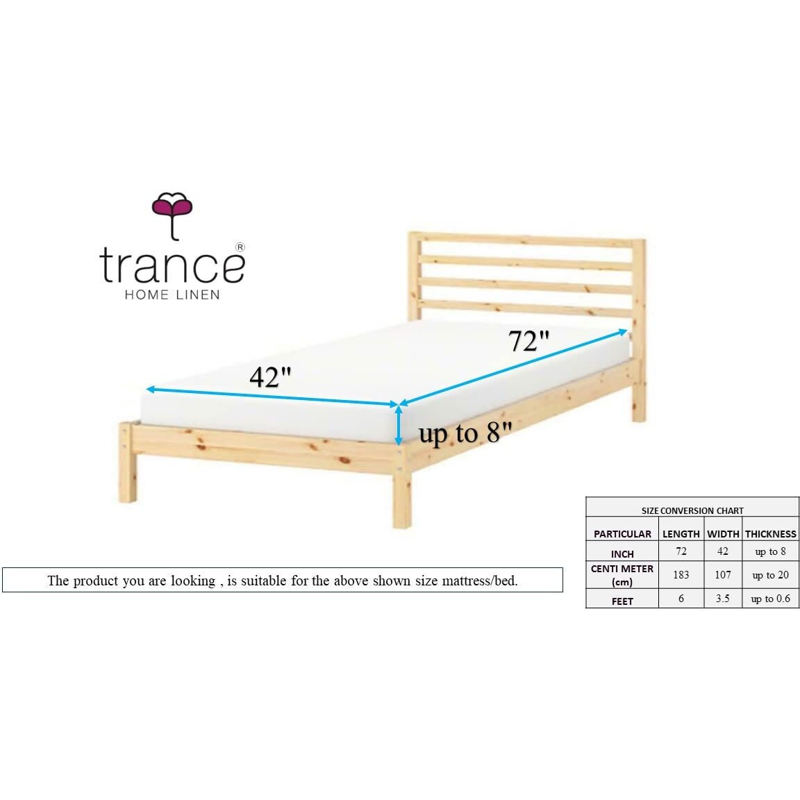 Trance Home Linen Premium 220 GSM+ 72  x 42  Cotton Terry Waterproof Mattress Protector | Elasticated Fitted Style Non-Toxic Bed Protector | Mattresses Cover (72x42 inch | 6x3.5 feet, Yellow)