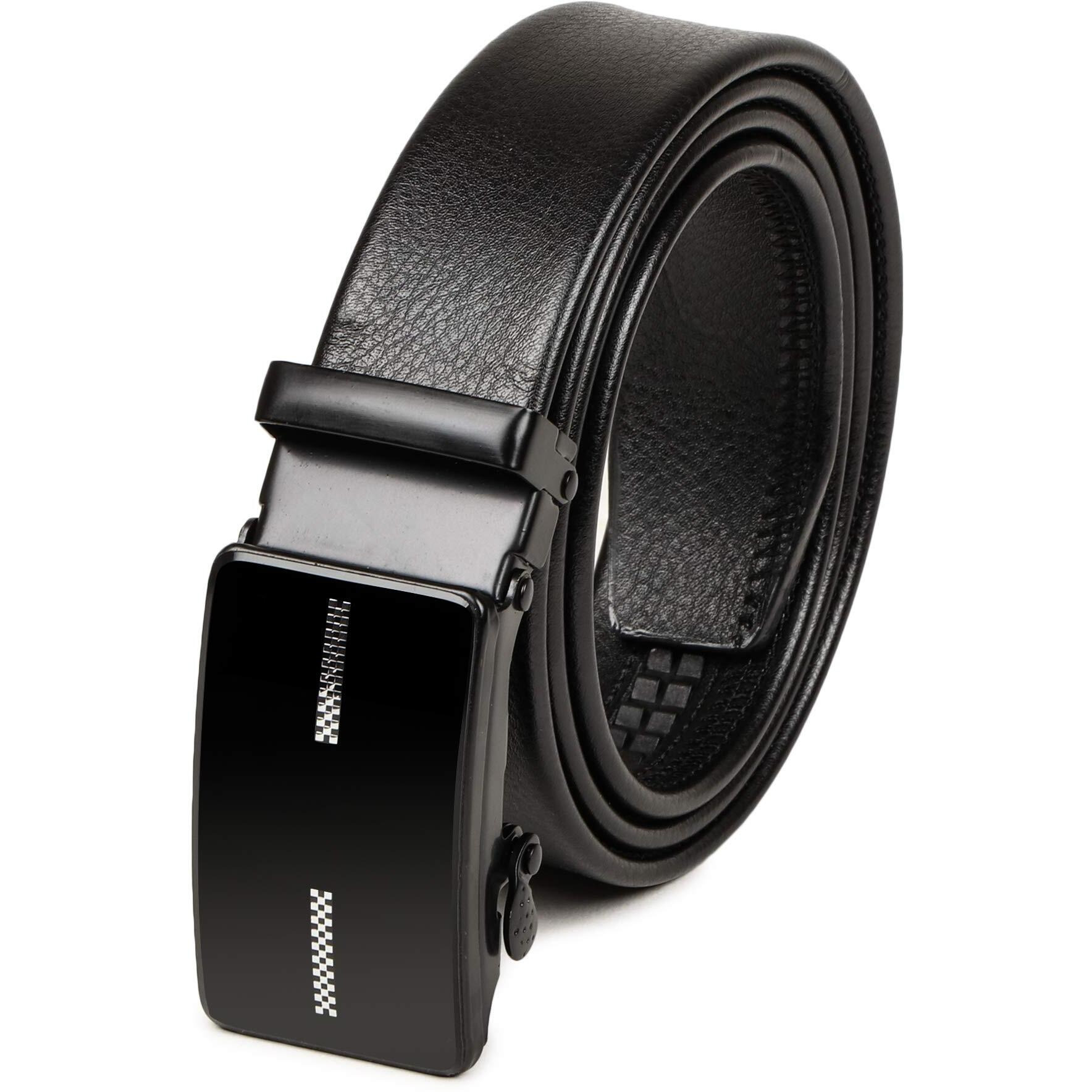 VOGARD Men s Vegan Leather Belt for Men | Formal & Casual | Autolock Buckle,Black | Fit all size upto 40 Inches Waist size (Black 15)