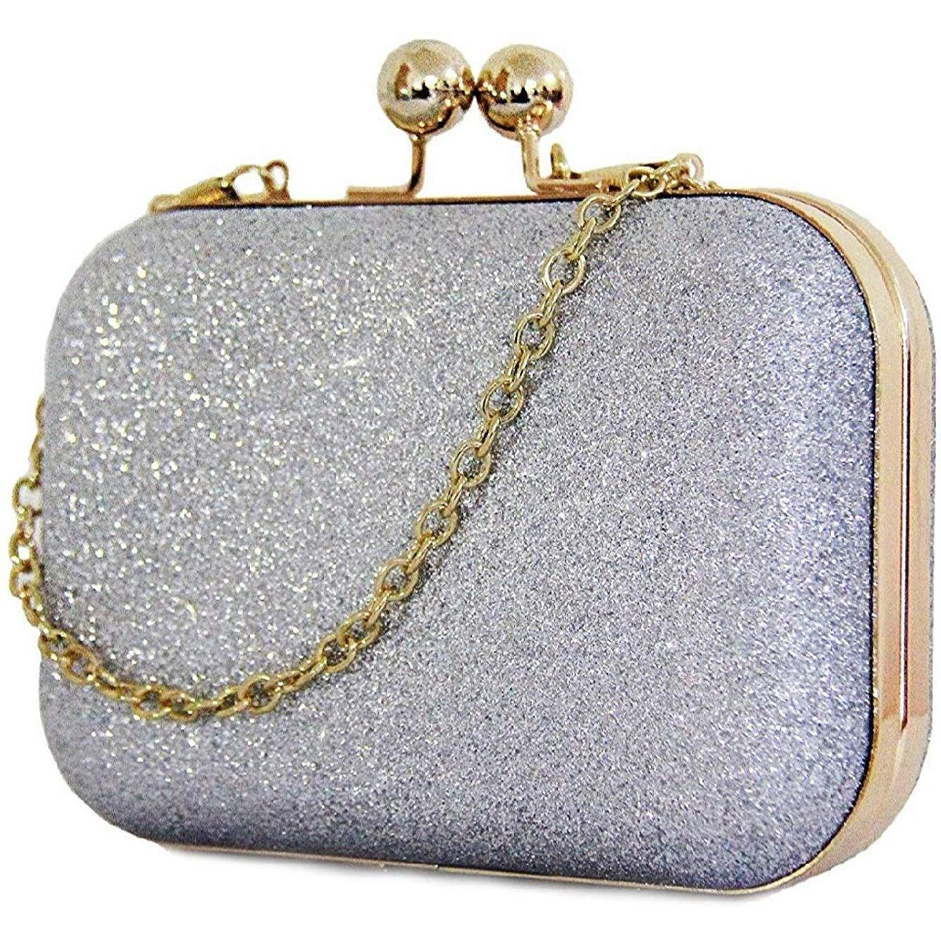 TOOBA Womens Handicraft Hand Embroidered Box Clutch Bag Purse For Bridal, Casual, Wedding