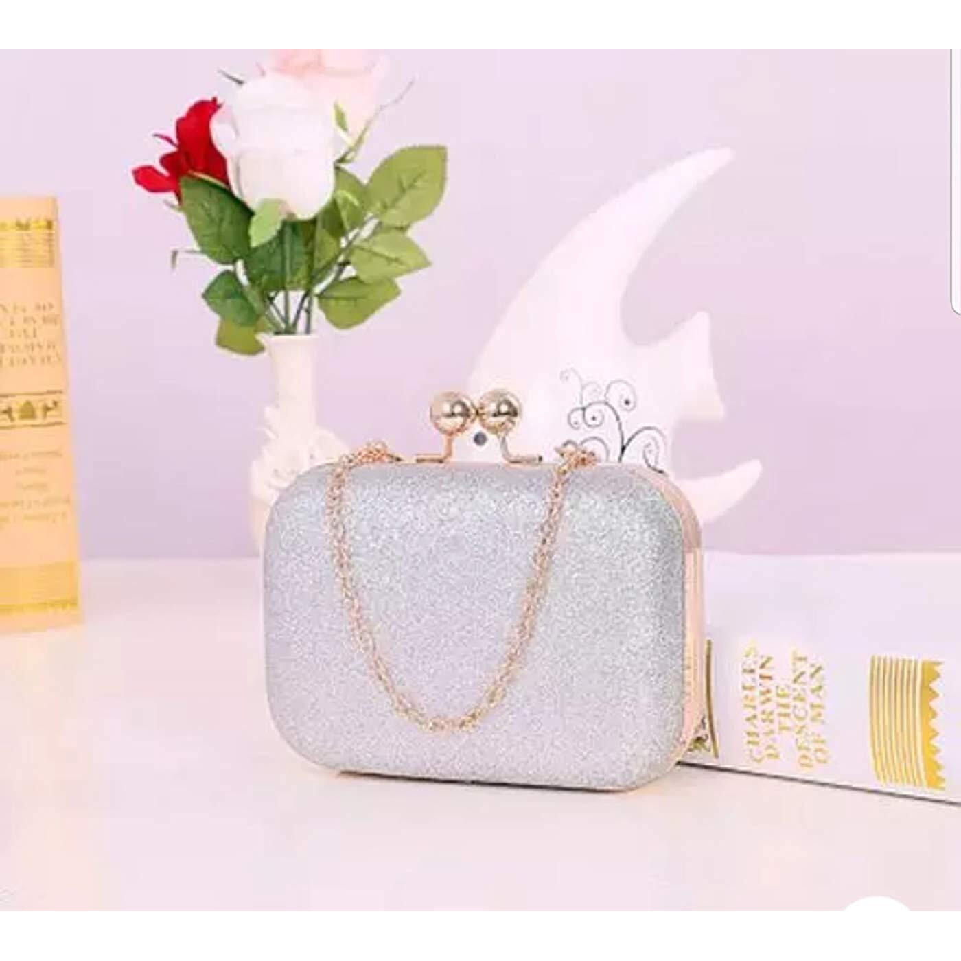 TOOBA Womens Handicraft Hand Embroidered Box Clutch Bag Purse For Bridal, Casual, Wedding