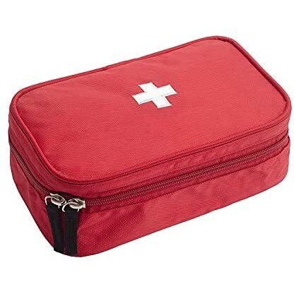 HomeStrap First Aid Kit Bag | Medicine Storage Box | Multi-Utility with Handle | Portable & Spacious Emergency Kit Organizer with Mesh Pouch & Elastic Loops | Perfect for Travel, Camping, Home