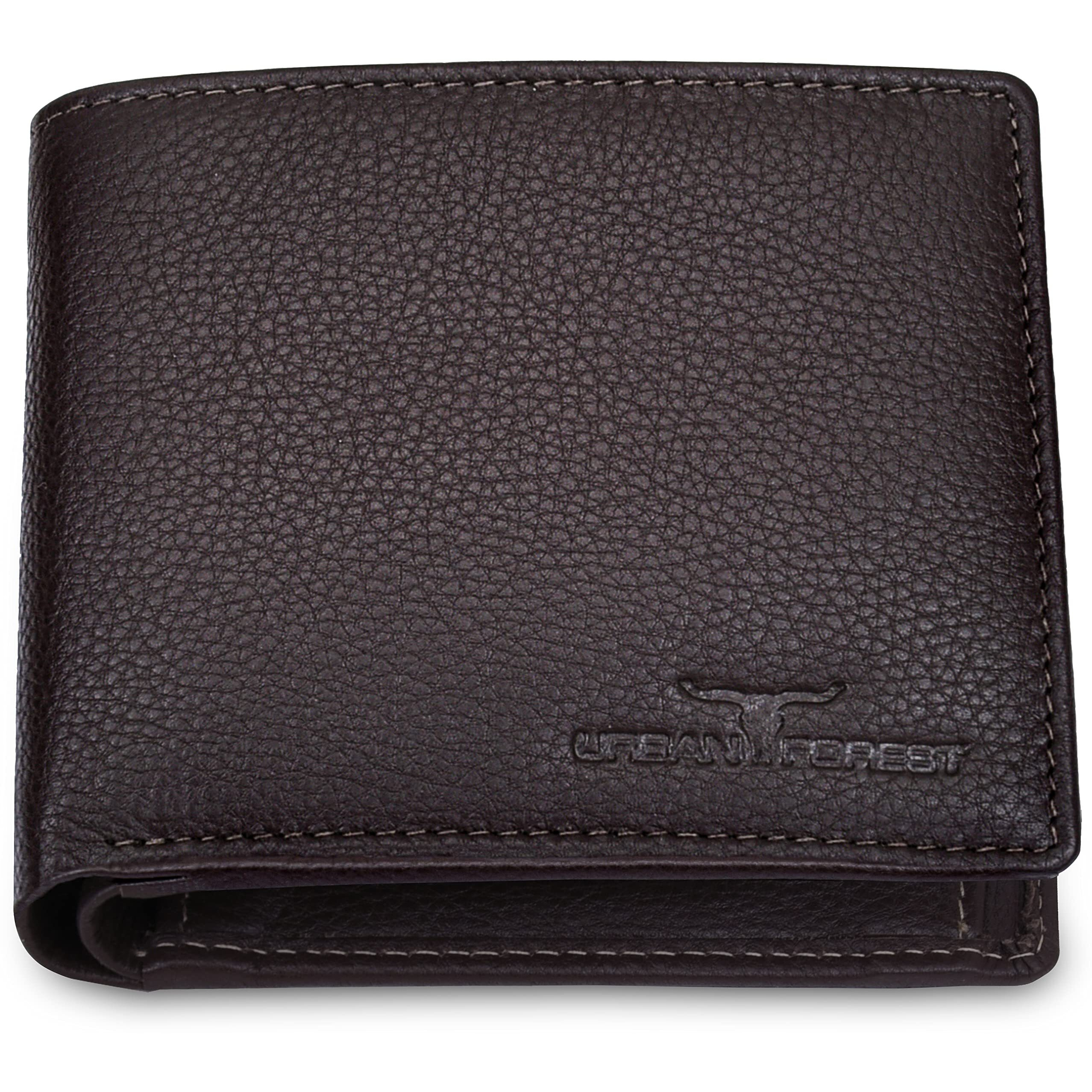 URBAN FOREST Marty Brown Leather Wallet + Pen + Keyring Combo Gift Set for Men