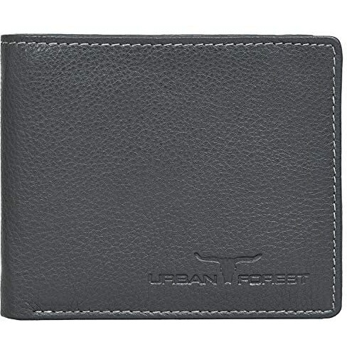 URBAN FOREST Marty Grey Leather Wallet + Pen + Keyring Combo Gift Set for Men