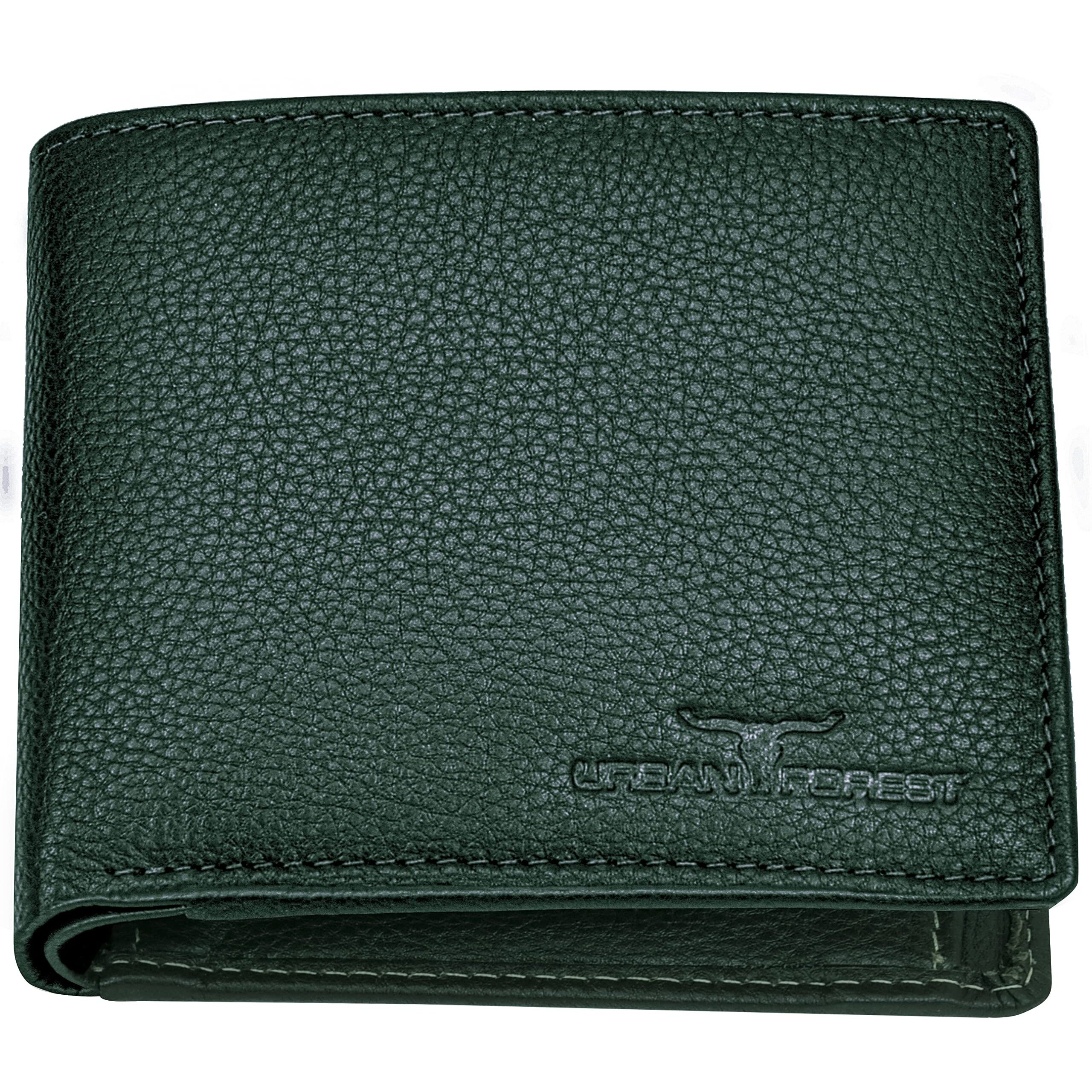 URBAN FOREST Marty Green Leather Wallet + Pen + Keyring Combo Gift Set for Men