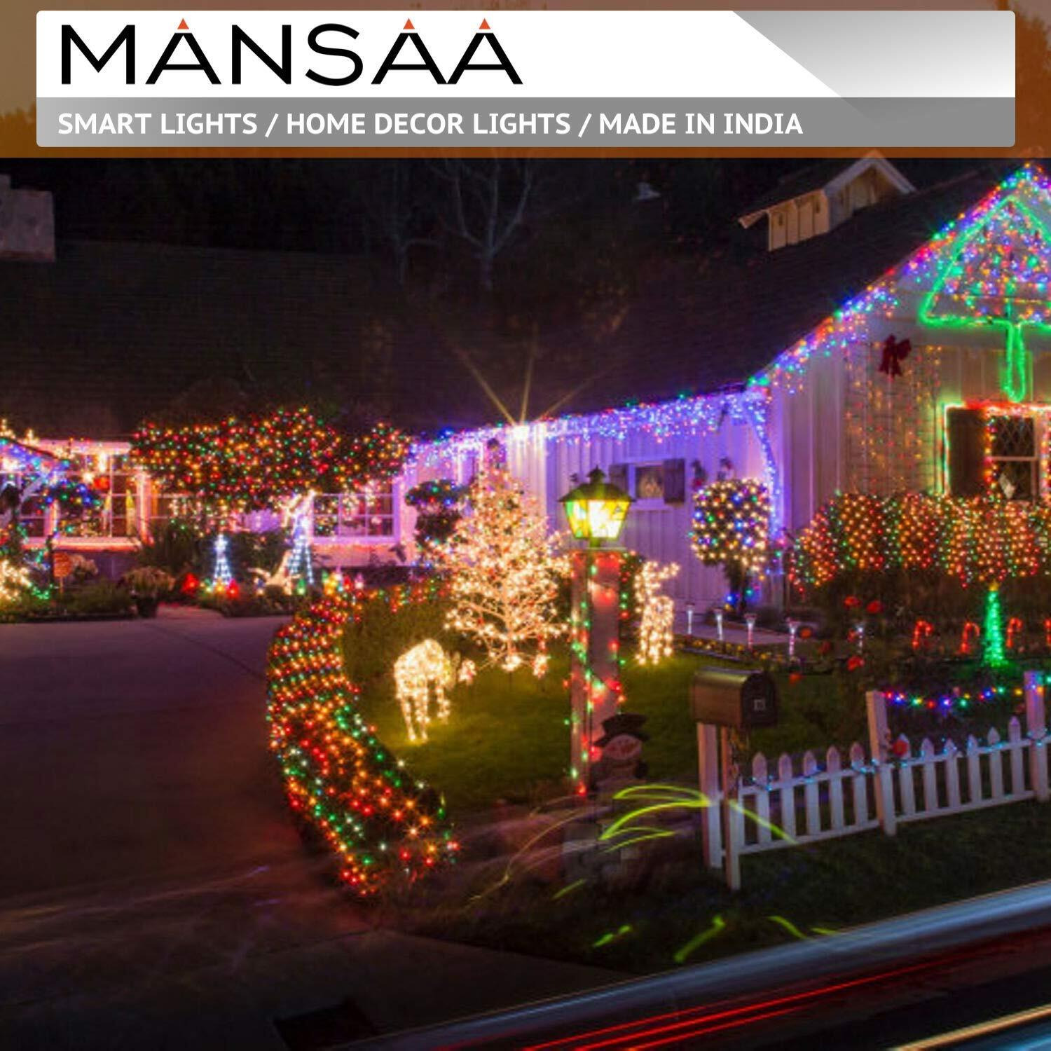 MANSAA Lights for Decoration | 18 Months Warranty | 10 Meter, 100 LEDs | Fairy Lights for Room Decoration, Led Lights for Decoration, Light for Home Decoration, USB Operated (Multicolor, Pack of 1)