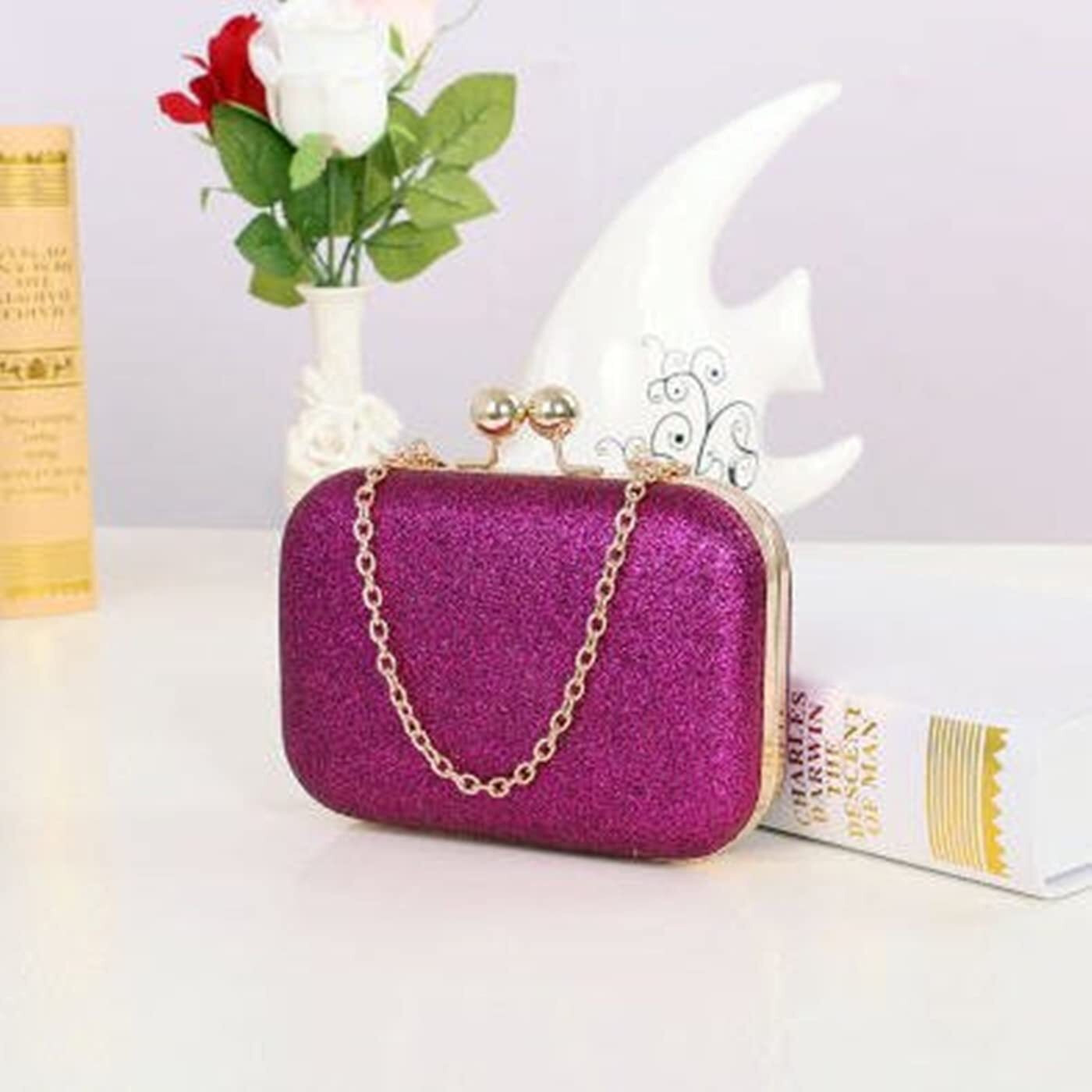 Tooba Women s Clutch (Sparkling Purple)