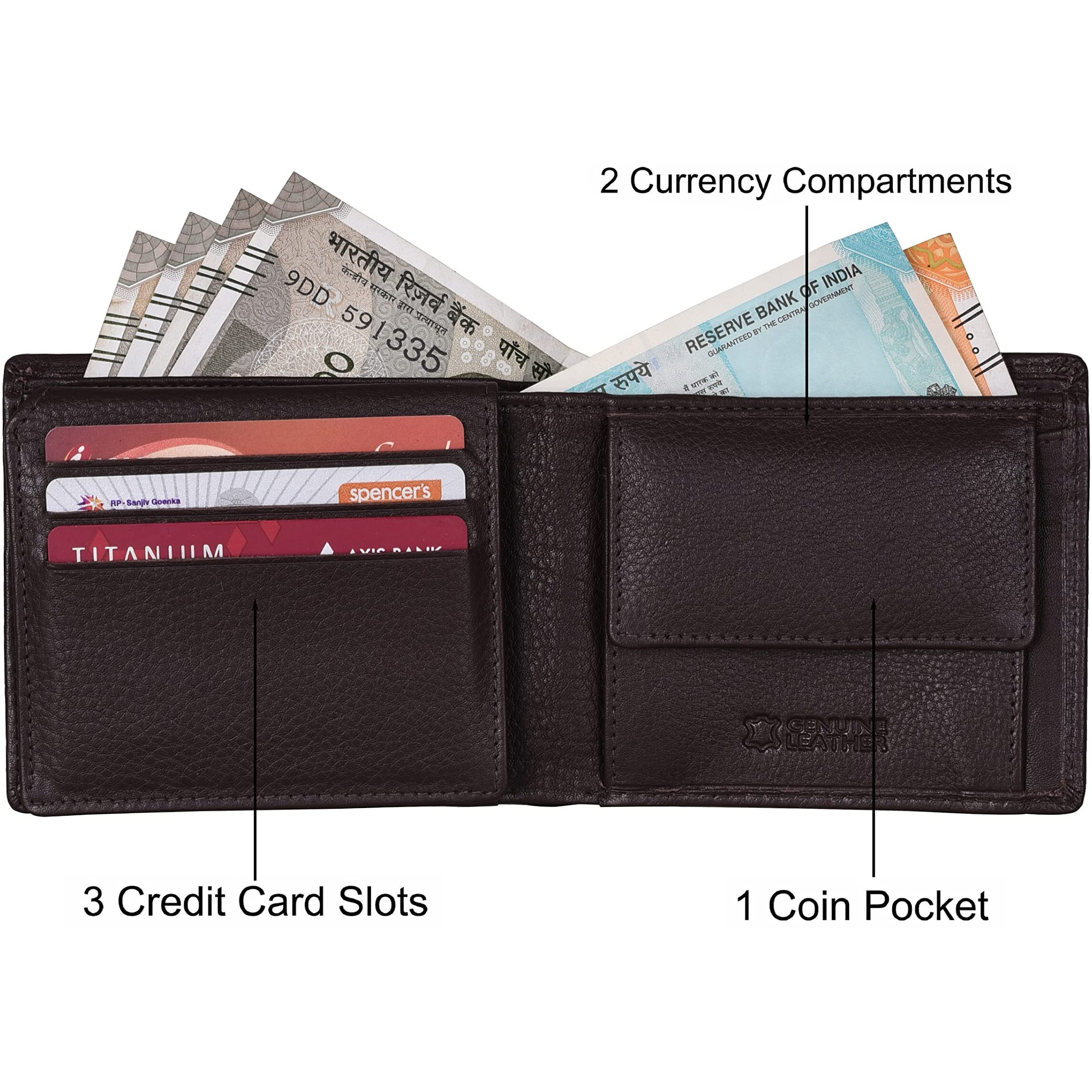 URBAN FOREST Carl Chocolate Brown Mens Leather Wallet for Men