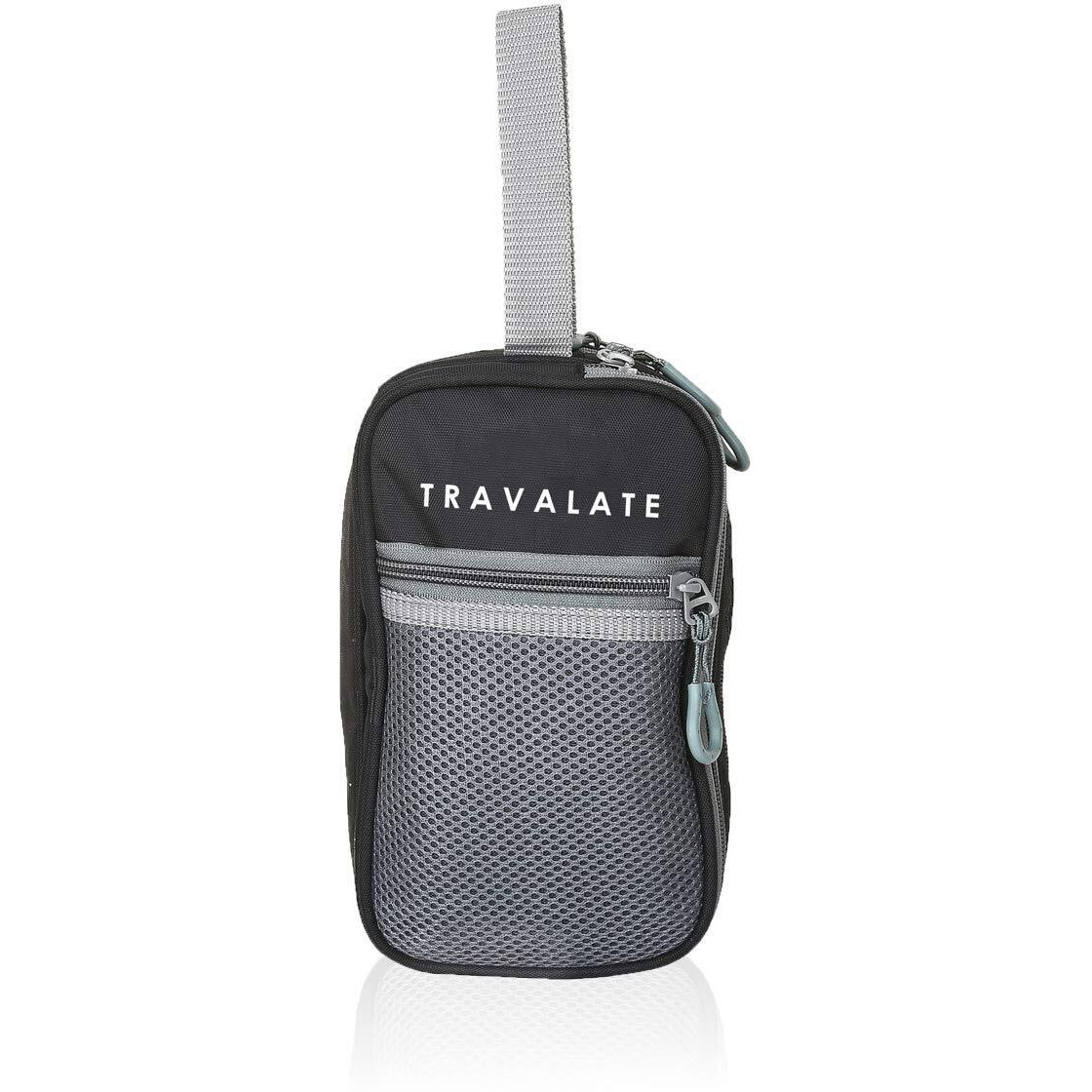 Travalate Polyester Cosmetic Makeup Pouch with Multi Pockets, Shaving Kit Toiletry Bag, Waterproof Travel Toiletry Kit for Women and Men  Black
