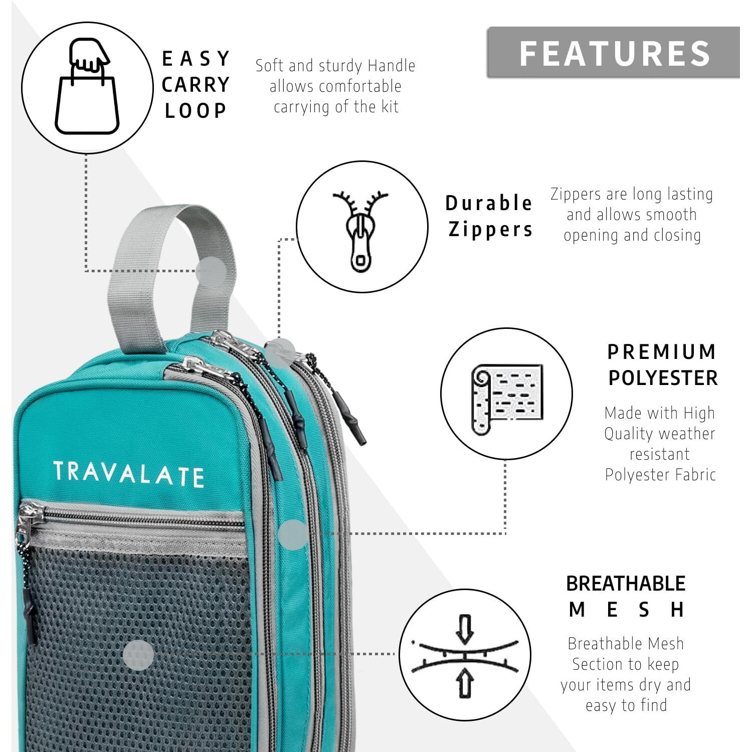 TRAVALATE Solid 11 Cms Cosmetic Pouch (L_ABParent_Ocean Blue)
