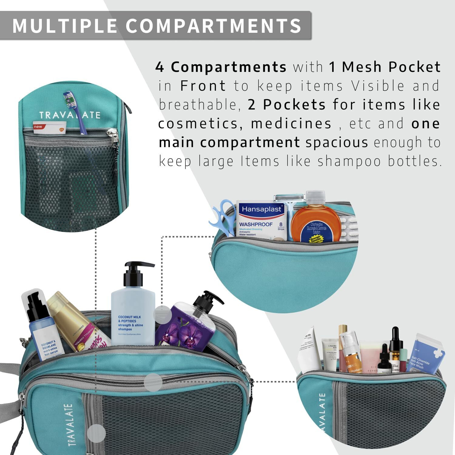 TRAVALATE Solid 11 Cms Cosmetic Pouch (L_ABParent_Ocean Blue)