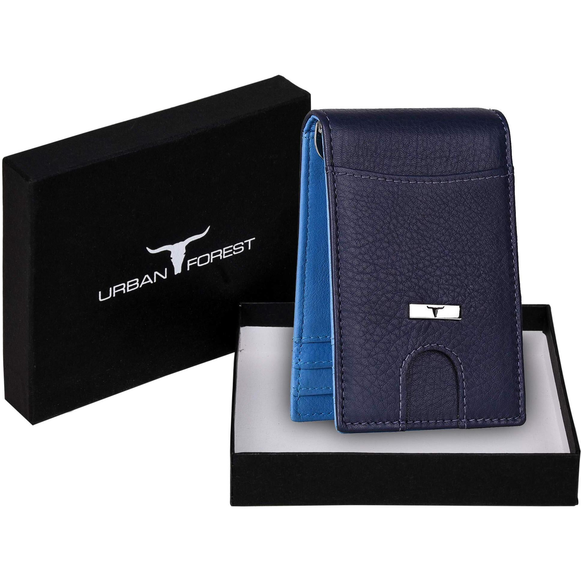 URBAN FOREST Eddy Blueberry/Blue Leather Wallet for Men