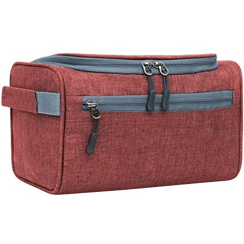 FATMUG 6 Cms Travel Toiletry Organizer Hanging Dopp Kit for Men, Cosmetics Pouch for Women - Maroon