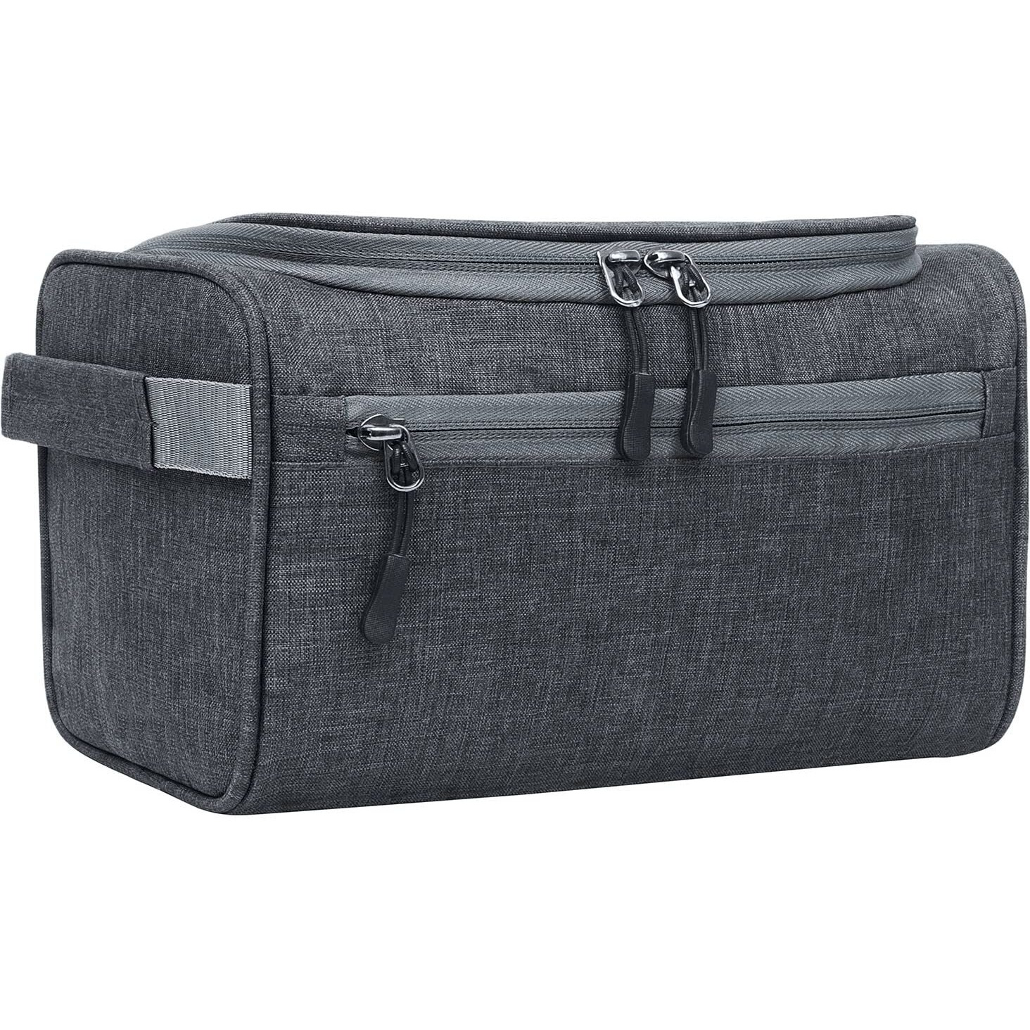 FATMUG Travel Bag -Toiletry Organizer Hanging Dopp Kit For Men, Cosmetics Pouch For Women- Dark Grey - 6 Cm, S