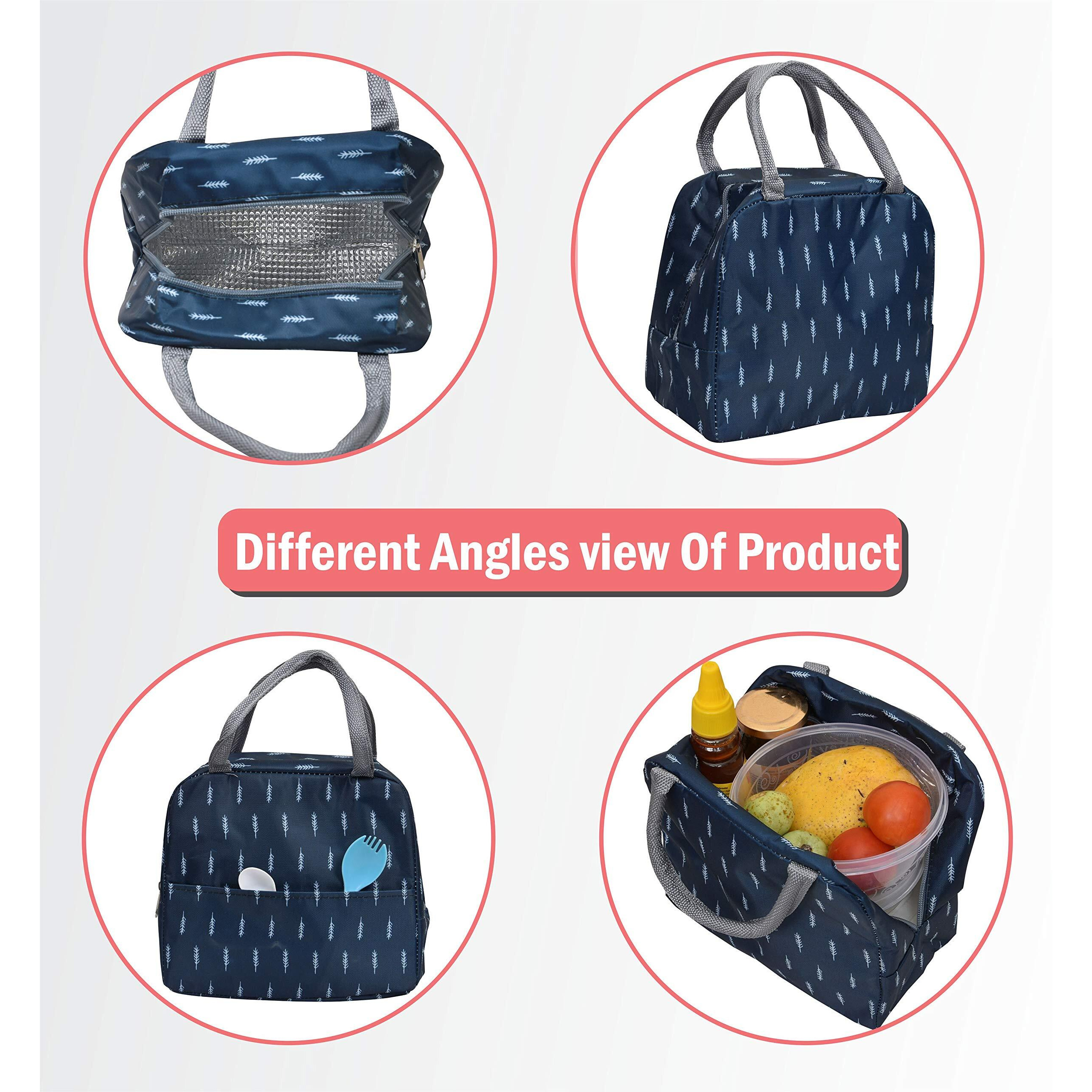 Yellow Weaves Insulated Travel Lunch/Tiffin/Storage Bag For Office, College & School Polyester, Regular Size (Blue), 8 Liter