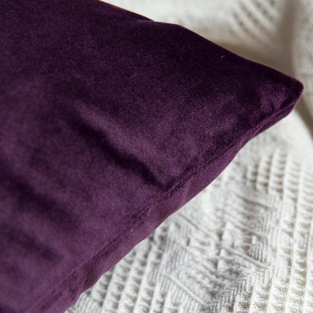Khooti Velvet Cushion Cover, 10x10 (Wine)(Pack of 3)