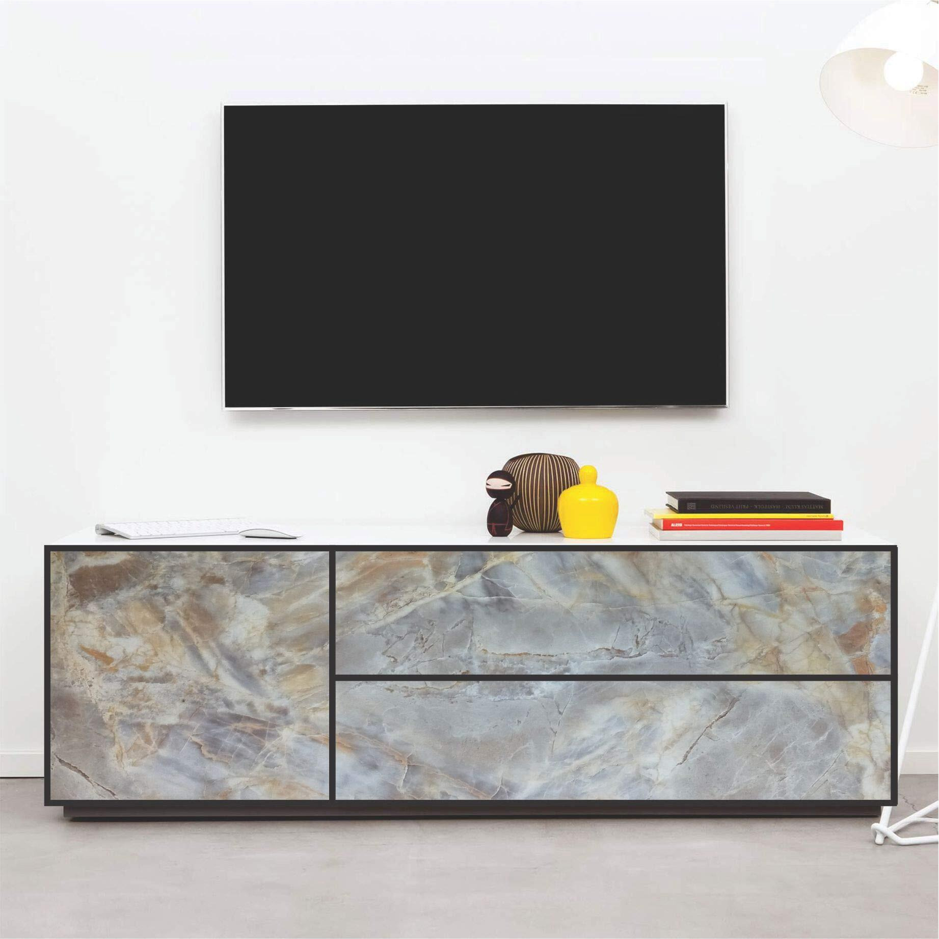 ELTON DIY High Gloss Pearl Marble Wallpaper, 16 x 96 Inch