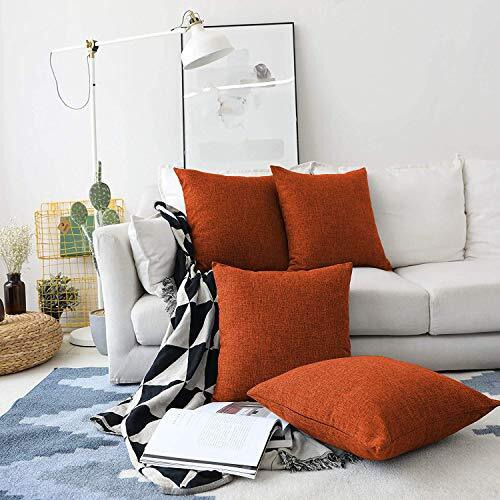 Khooti Jute Cushion Cover, 10x10 (Orange)(Pack of 1)