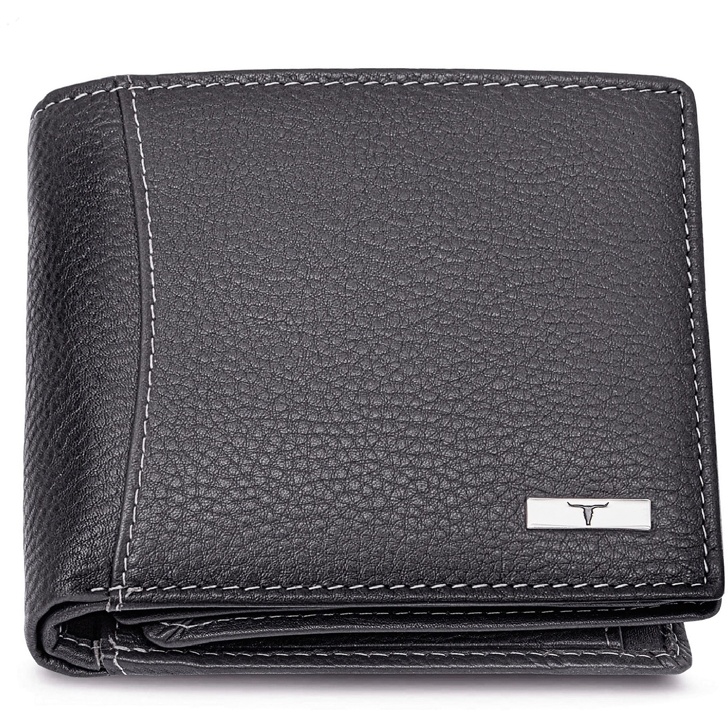 URBAN FOREST Oliver Grey Leather Wallet for Men - Packed in Premium Wooden Box for Festive Gifting