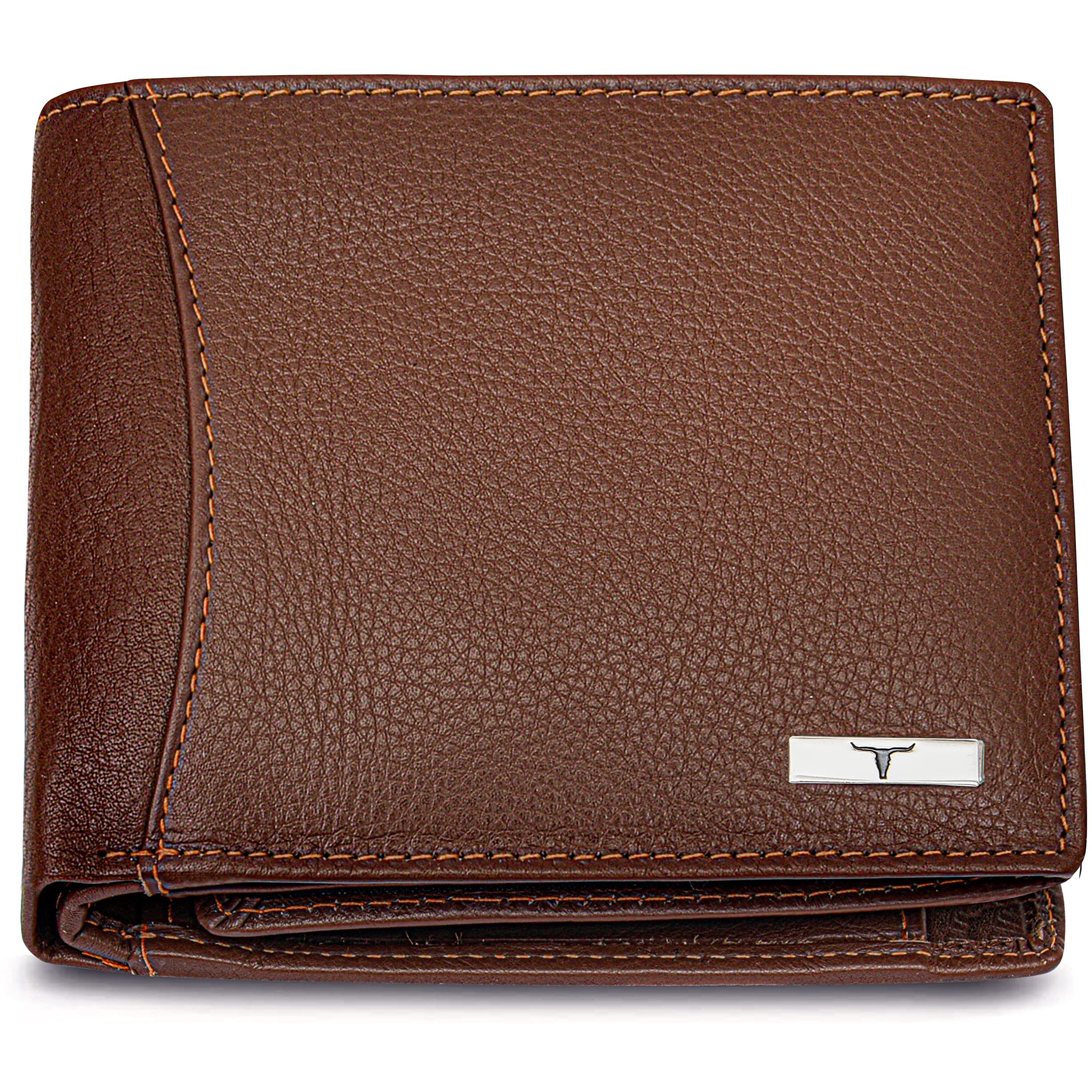 URBAN FOREST Oliver Redwood Leather Wallet, Black Keychain & Pen Combo Gift Set for Men