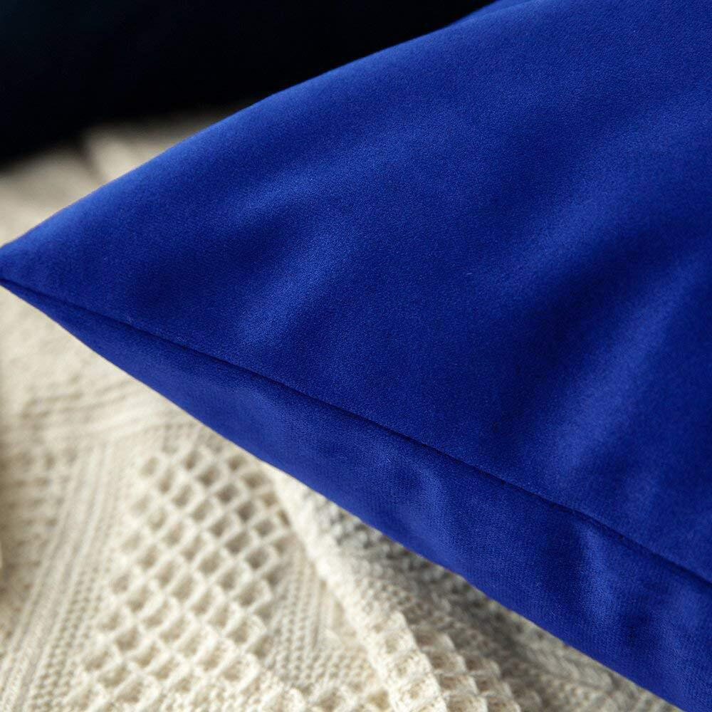 Khooti Velvet Cushion Cover, 10x10 (Royal Blue)(Pack of 1)