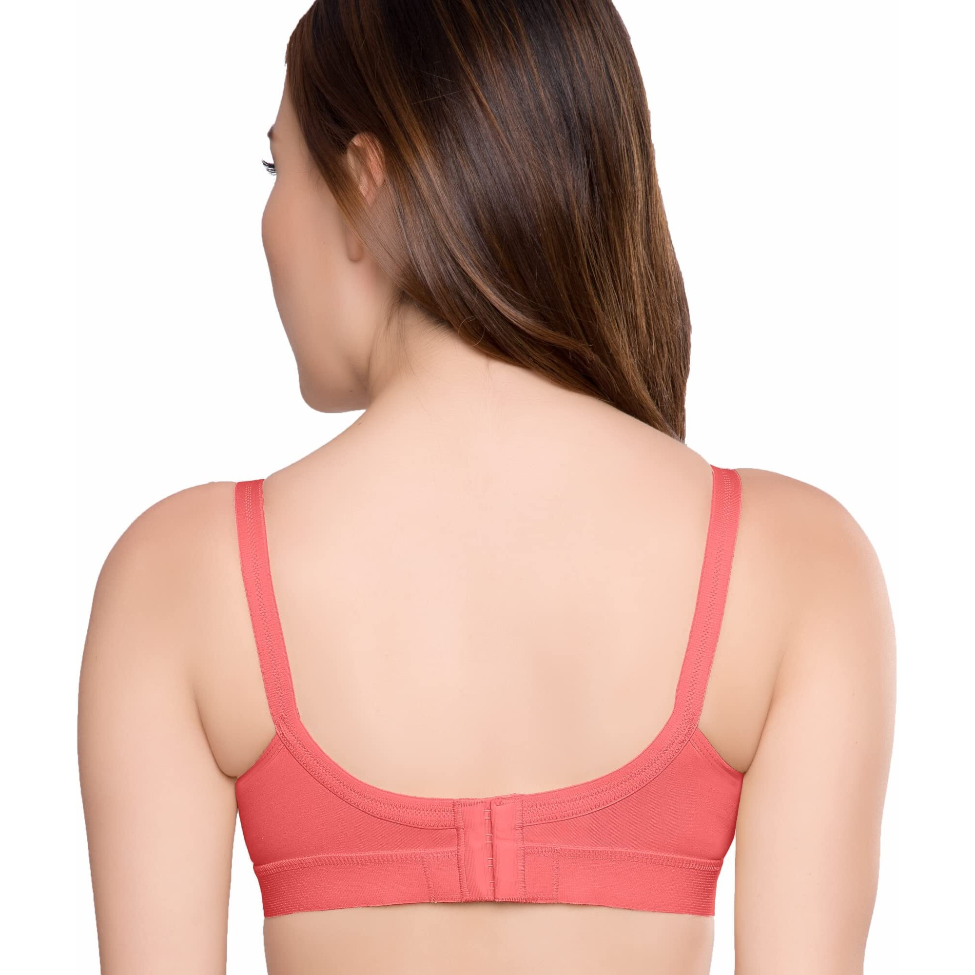 TRYLO Cotton Women s Non-Wired Bra (Alpa_Coral_34D)