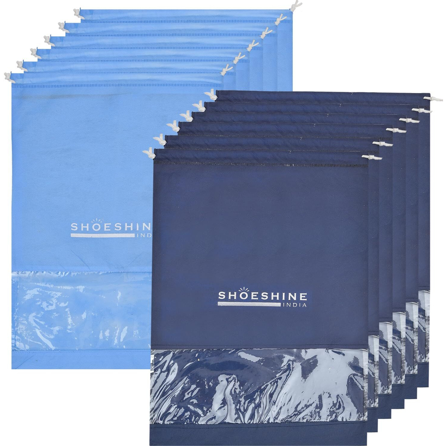 SHOESHINE Shoe Bag for Storage Shoes for Men and Women Travel Essentials Shoe Cover or Shoe Bags Pouches Transparent Shoe Bag for Travel or Accessories - Pack of 12 Shoe Pouch