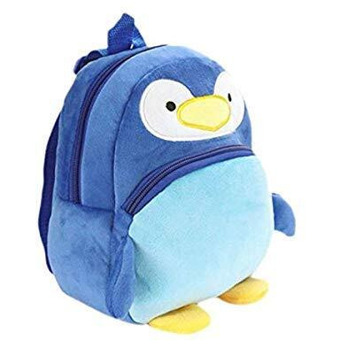 blue tree Soft Toy School Bag Backpack for Kids 3 to 5 Years, Girls, Boys, Best Birthday Gift for Kids/School Bag (Penguin (Blue))