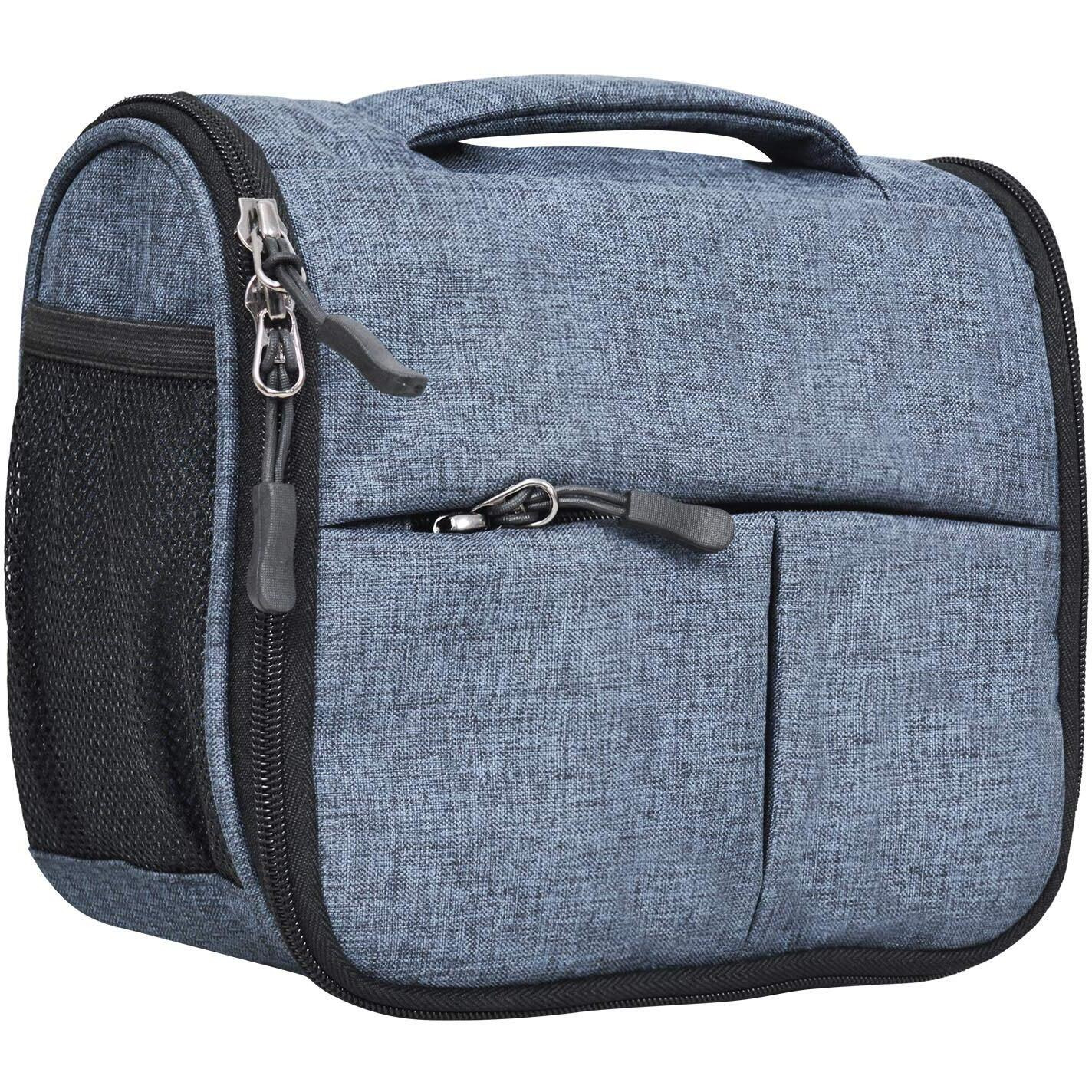 FATMUG Travel Toiletry Kit Organizer Bag Hanging Dopp Kit For Men - Cosmetics Pouch For Women - Light Grey - 10 Cm, M