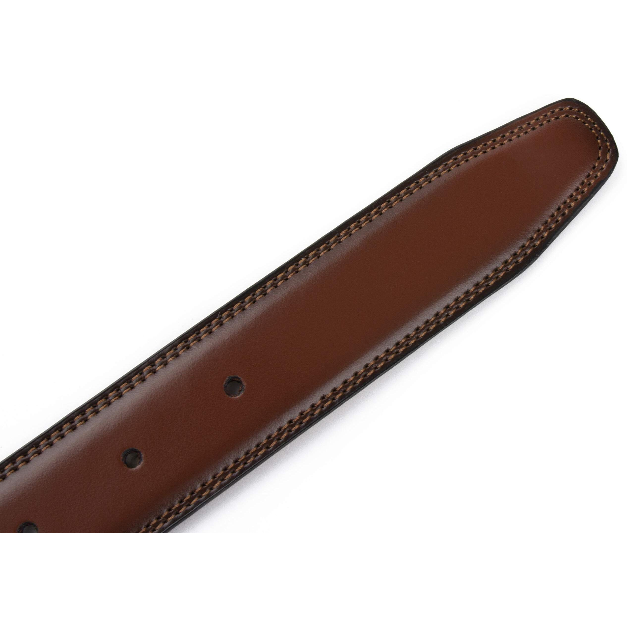 Contacts Men s Genuine Leather Pin Buckle Belt | Leather Belt for Men Classic Designs for Work & Business Casual (Brown)