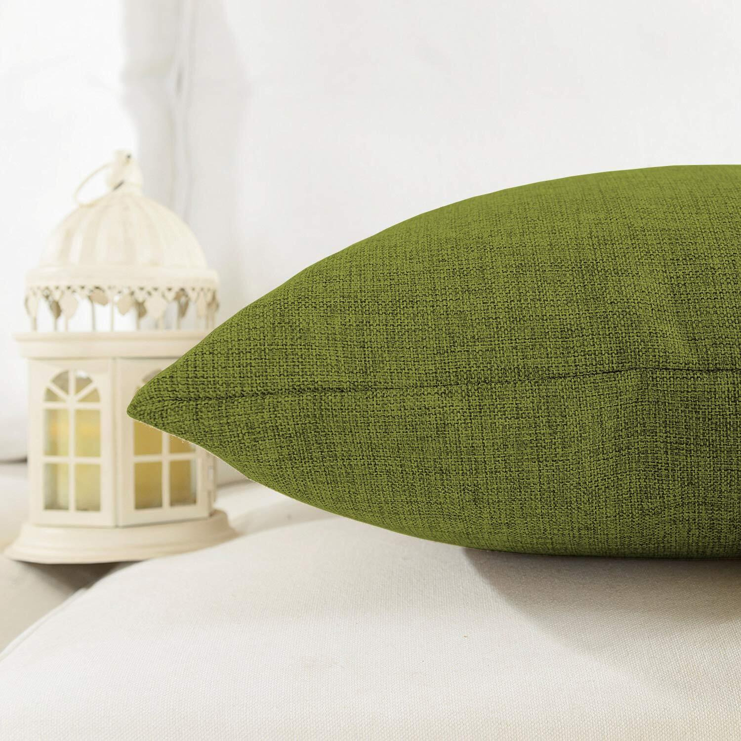 Khooti Jute Cushion Cover, 10x10 Inch (Mehandi)(Pack of 4)