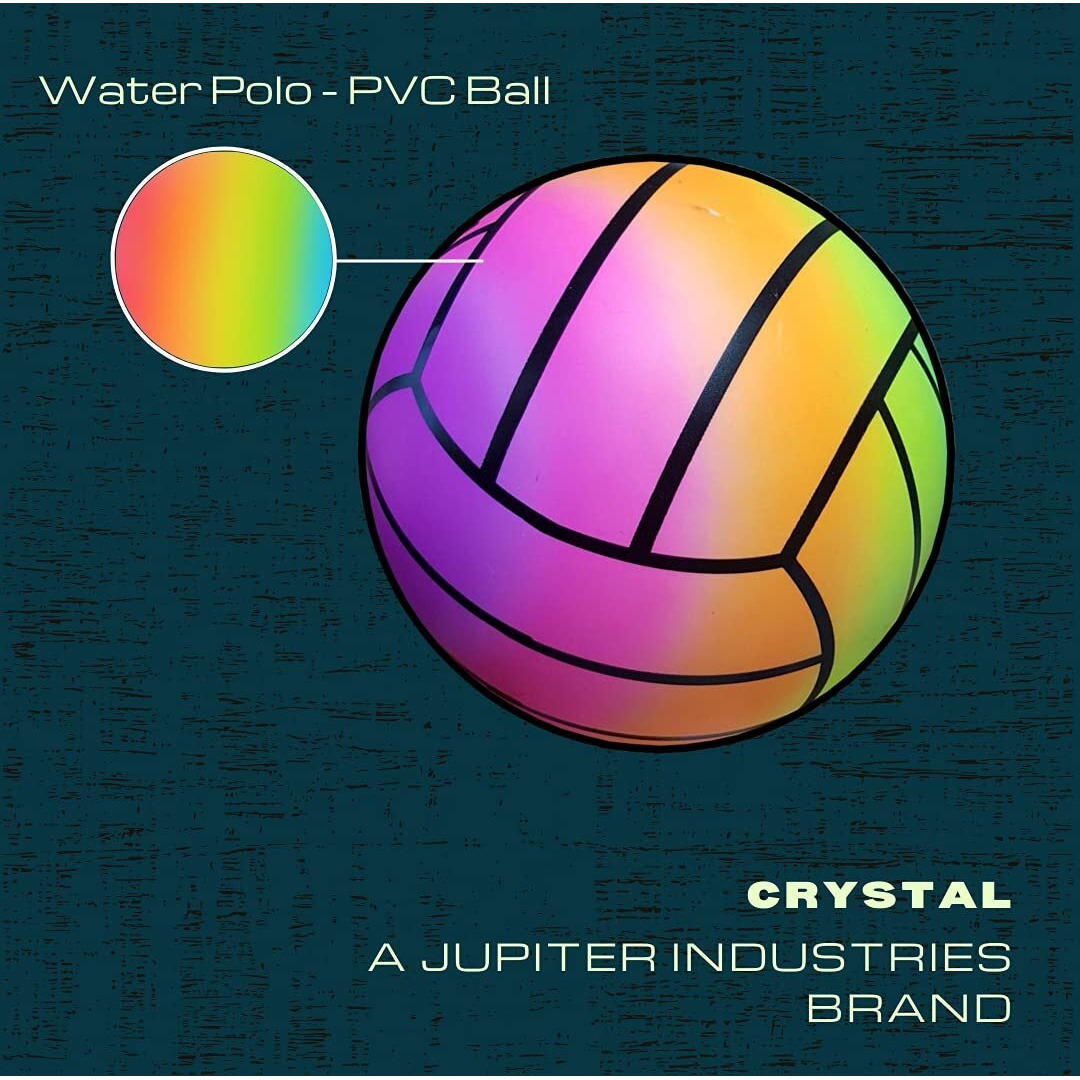 Jupiter Industries Crystal Designer Inflatable Vinyl Handball/Pvc/Swimming/Pool/Garden Perfect For Children With Inflating Pin|Size  22Cm(9 Inches)|Multi Color