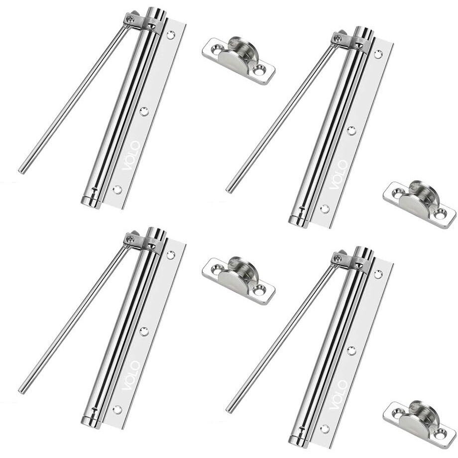 Volo Spring Door Closer for Residential/ Commercial Purposes, for 35kg Light Weight PVC/ Aluminium Doors, Converts Hinged Door to Automatic Self-Closing Door. Spring Door Closer (Pack of 4)