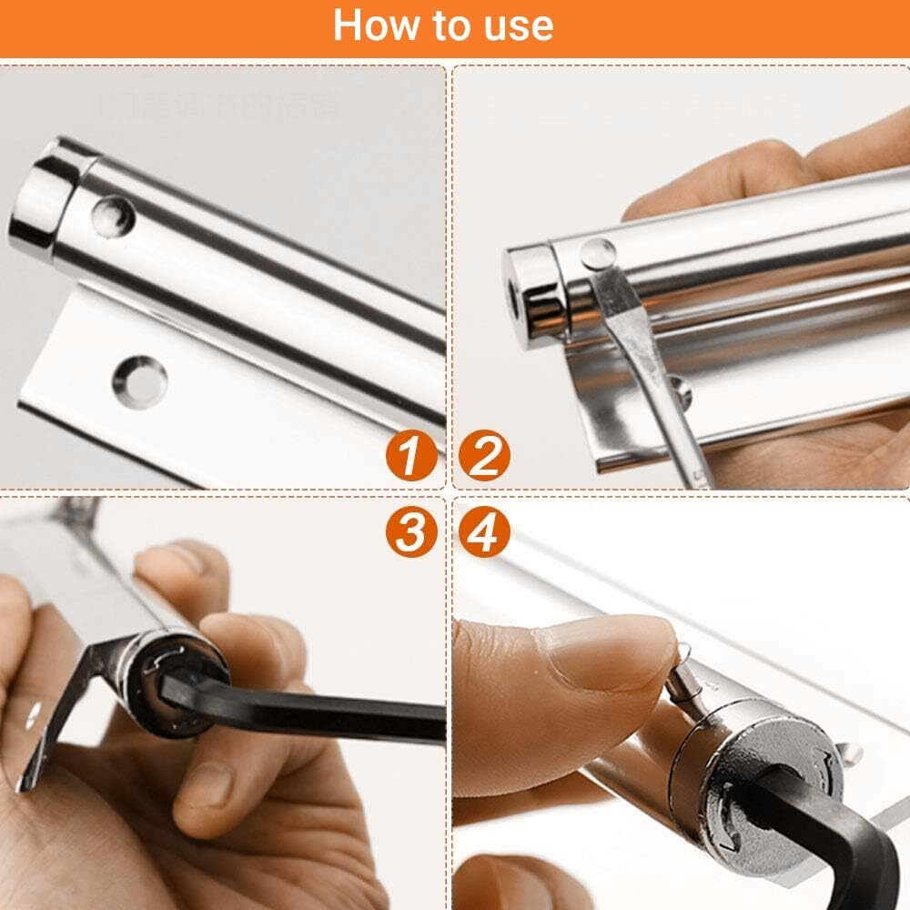 Volo Spring Door Closer for Residential/ Commercial Purposes, for 35kg Light Weight PVC/ Aluminium Doors, Converts Hinged Door to Automatic Self-Closing Door. Spring Door Closer (Pack of 4)
