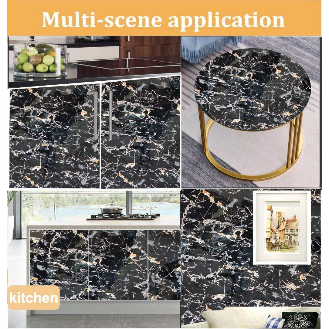 Elton Premium Lovely Marble Furniture Film Interior Film Wallpaper for Cupboard Door, Almirah, Fridge, Tabletop, Wall, Floor, DIY & Other Renovation Projects  2 X 12 feet