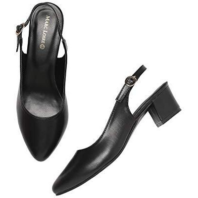 Marc Loire Women s Block Heel Pumps With Adjustable Ankle Strap, 6 Uk, Black