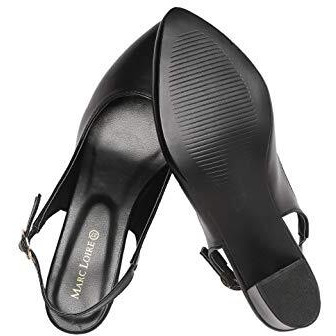 Marc Loire Women s Block Heel Pumps With Adjustable Ankle Strap, 6 Uk, Black