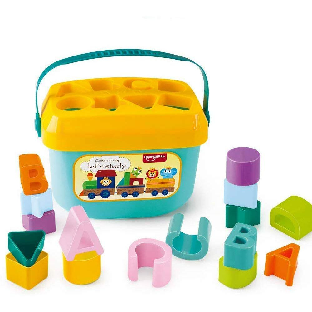 Toyshine Baby s First Shape Sorting Blocks Learning- Educational Activity Toys with 16 Building Blocks - Multicolor (16 Pieces)