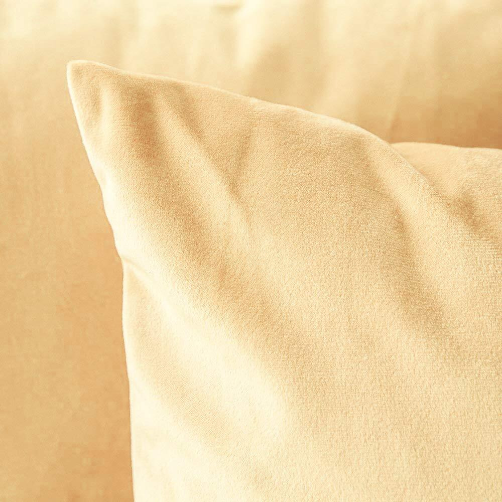 Khooti Velvet Cushion Cover, 16x16 Inch, Wheat - Pack of 5
