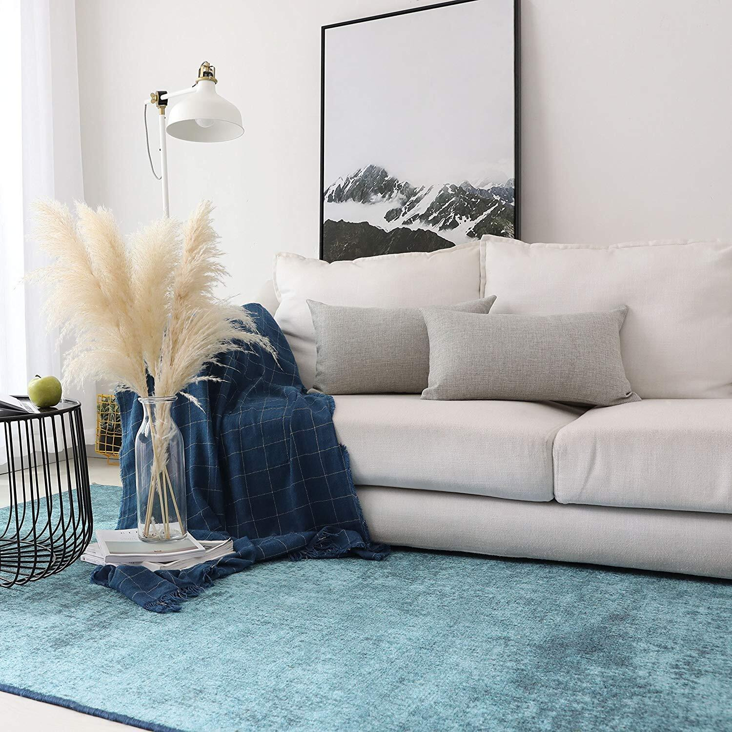 Khooti Rectangular Jute Cushion Cover, 17x27 (Light Grey)(Pack of 3)